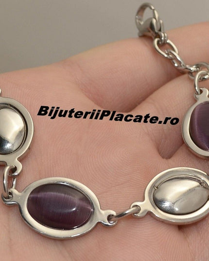 Bratara Auriu Cu Piatra Mov