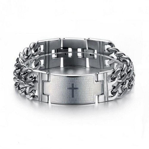 Bratara Barbati Inox Solida Argintie