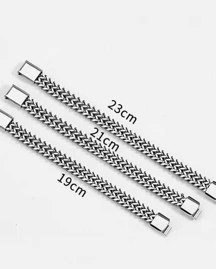 Bratara Barbati Inox Solida Model Cuban Argintiu