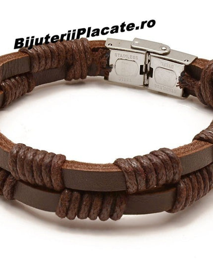 Bratara Barbati Solida Piele -maro