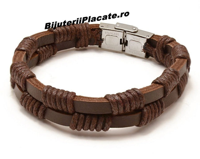 Bratara Barbati Solida Piele -maro