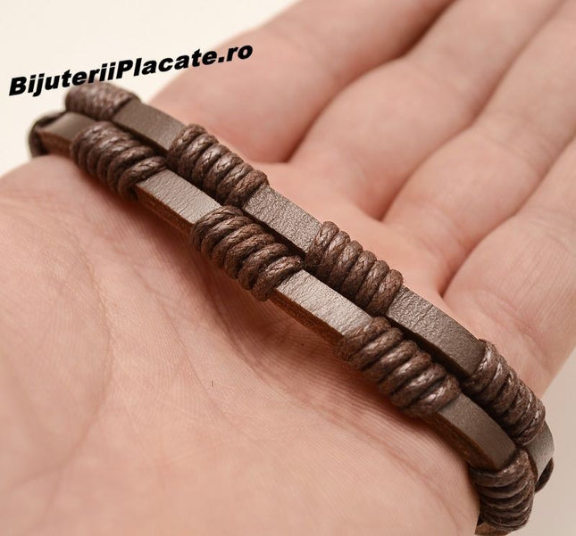 Bratara Barbati Solida Piele -maro