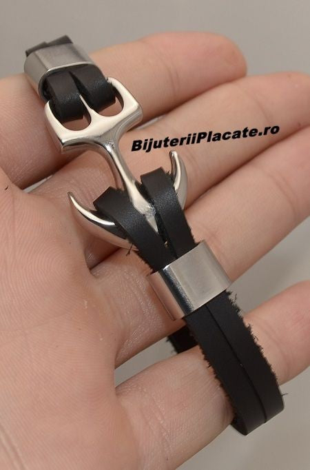 Bratara Din Piele Si Inox