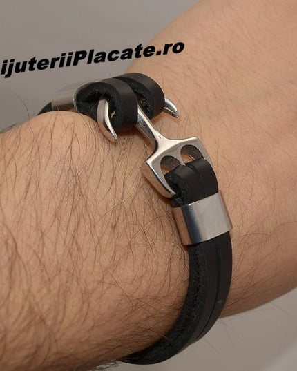 Bratara Din Piele Si Inox