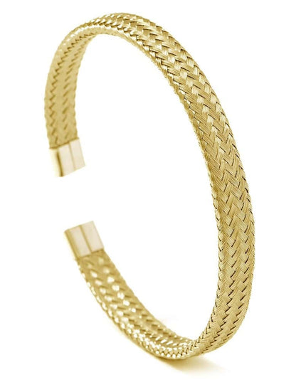Bratara Impletita Din Otel Inoxidabil Placata Aur 18k – Stil Elegant