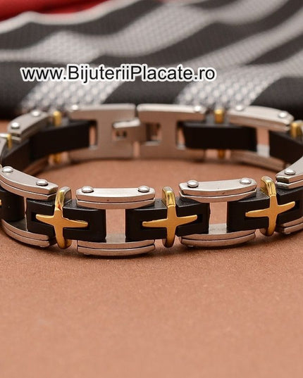 Bratara Inox Ton Negru Auriu