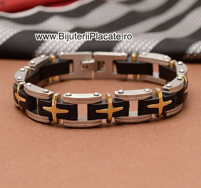 Bratara Inox Ton Negru Auriu