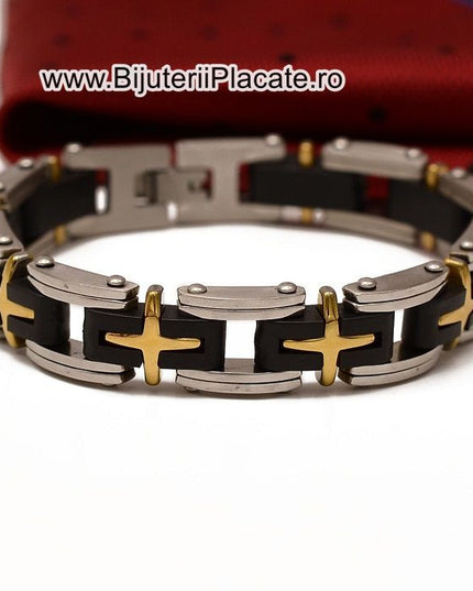Bratara Inox Ton Negru Auriu