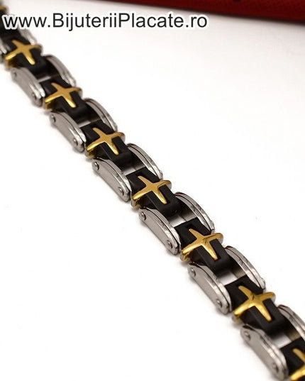 Bratara Inox Ton Negru Auriu