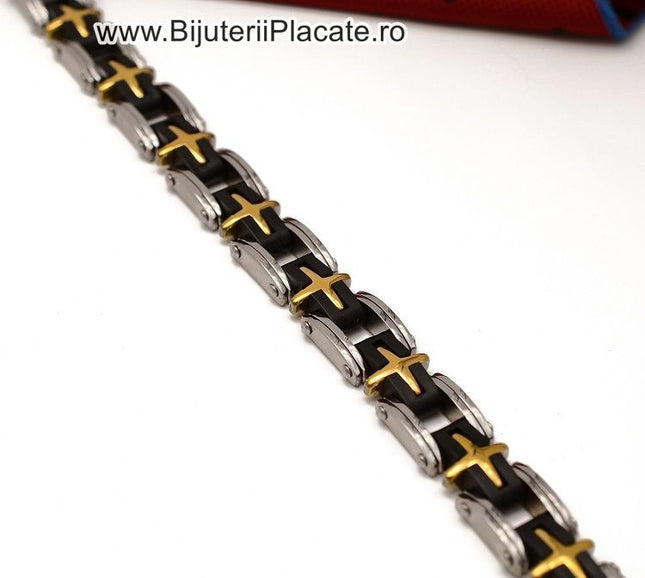 Bratara Inox Ton Negru Auriu