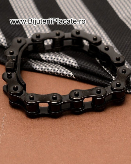 Bratara Model Lant Bicicleta Neagra