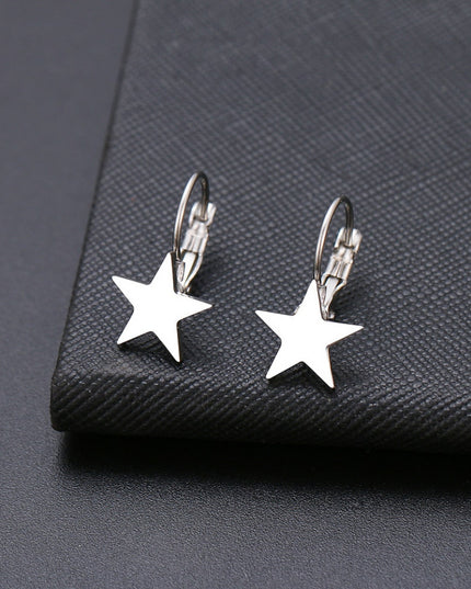 Cercei Din Inox Argintiu Cu Tortita Star