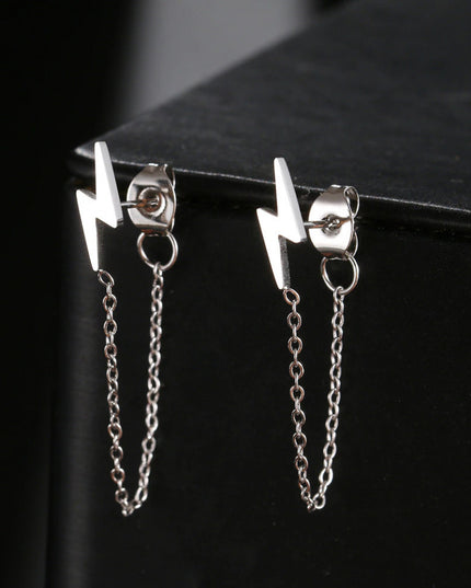 Cercei Din Inox Argintiu Lightning