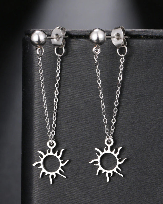 Cercei Din Inox Argintiu Metal Chain