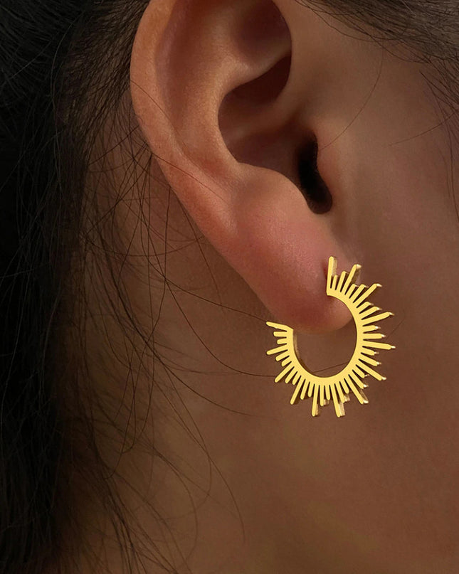 Cercei Din Inox Auriu Half Circle Spiked