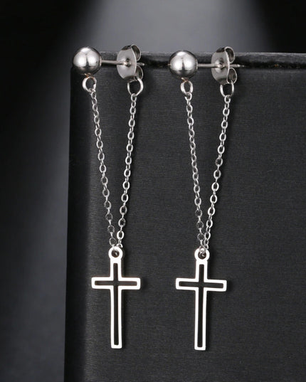 Cercei Din Inox Cruce Lungi