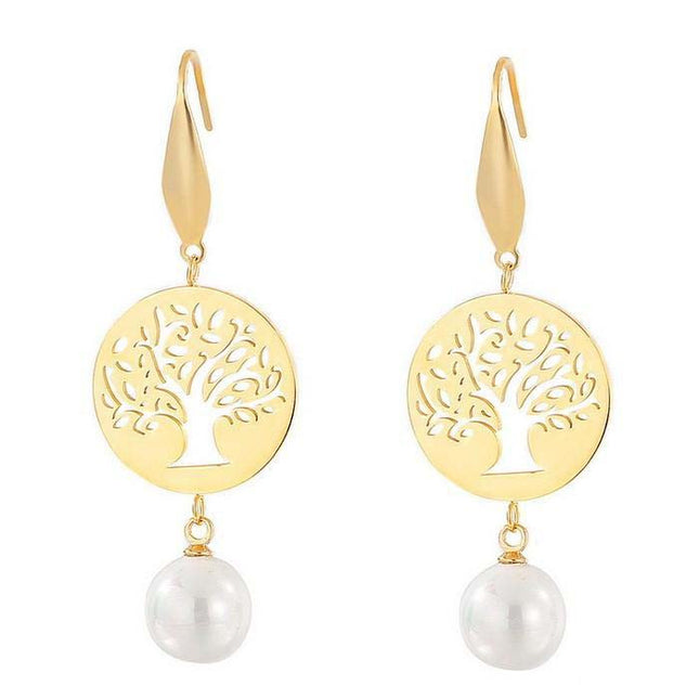 Cercei Inox Dama Pearl Copacul Vietii