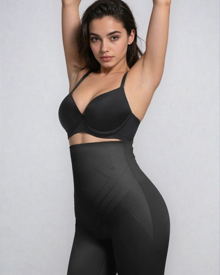 Chilot Modelator Talie Înaltă Fără Cusături cu Tehnologie Liquid Spandex, Compresie Mare, Oase Metalice, Antialunecare, Negru