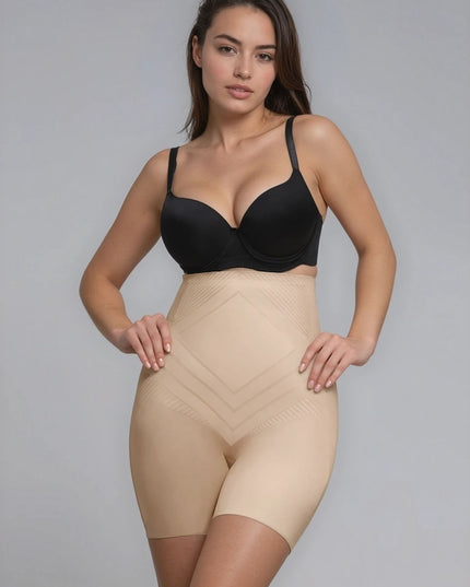 Chilot Modelator Talie Înaltă Fără Cusături cu Tehnologie Liquid Spandex, Compresie Mare, Oase Metalice, Antialunecare, Nude