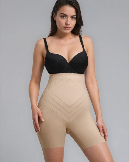 Chilot Modelator Talie Înaltă Fără Cusături cu Tehnologie Liquid Spandex, Compresie Mare, Oase Metalice, Antialunecare, Nude