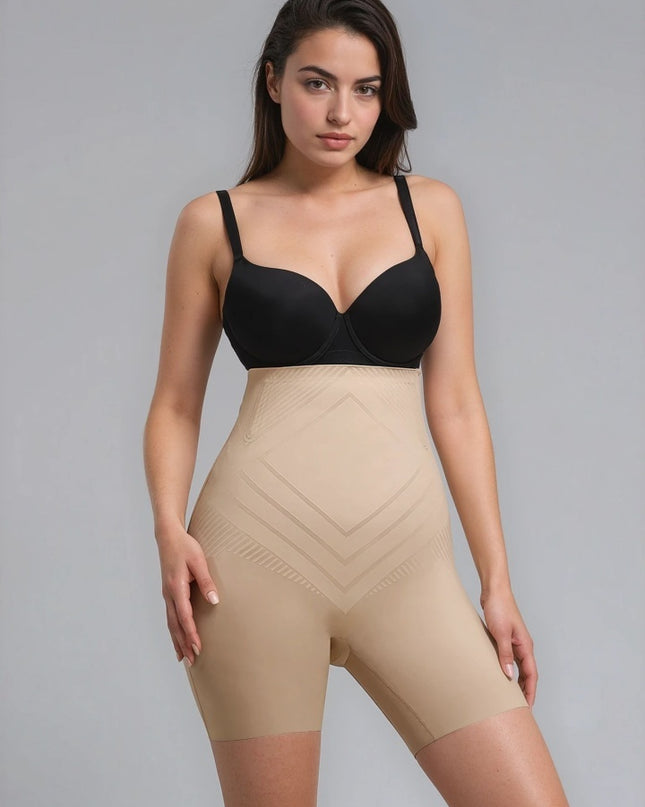 Chilot Modelator Talie Înaltă Fără Cusături cu Tehnologie Liquid Spandex, Compresie Mare, Oase Metalice, Antialunecare, Nude