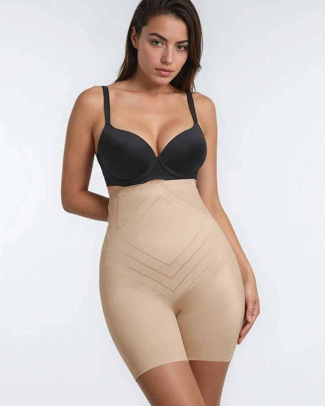 Chilot Modelator Talie Înaltă Fără Cusături cu Tehnologie Liquid Spandex, Compresie Mare, Oase Metalice, Antialunecare, Nude