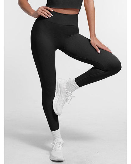 Colanți Compresivi Femei, Talie Înaltă și Ridicare Fese, Material Seamless Sport Gym , Culoare Neagră