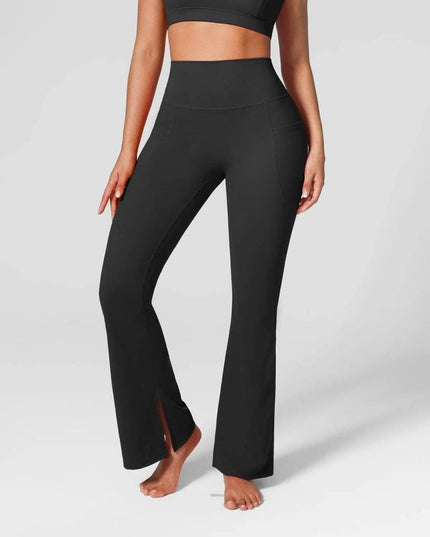 Colanti Evazati Negri Pentru Femei, Talie Inalta, Modelatori Cu Buzunare Laterale, Perfecti Pentru Sala, Yoga Fitness Alergare Sau Tinute Casual
