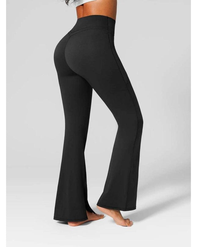 Colanti Evazati Negri Pentru Femei, Talie Inalta, Modelatori Cu Buzunare Laterale, Perfecti Pentru Sala, Yoga Fitness Alergare Sau Tinute Casual