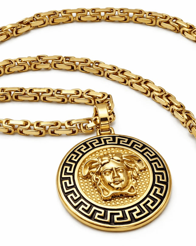 Colier Barbati Medusa, Bijuterie Placata Aur, Inspiratie Versace