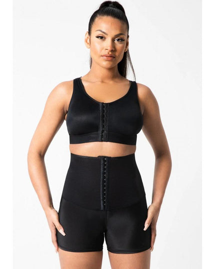 Colanti Modelatori Scurti Negru , Talie Inalta, Modelare Abdomen Si Ridicare Fese, Neopren Sauna