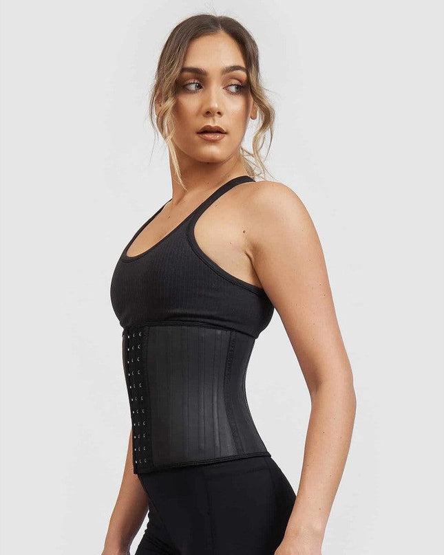 Corset Modelator Talie De Viespe, Modelare Abdomen Cu 25 Atele Metalice, Negru