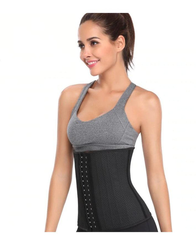 Corset Modelator 25 Atele Corset Pentru Vara 30cm inaltime Cu Gaurele Negru