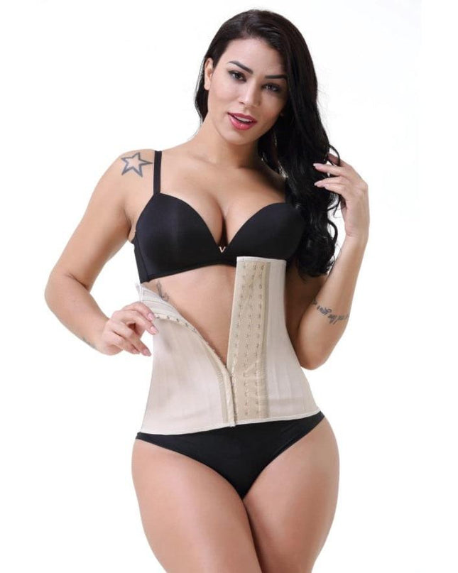 Corset Modelator Talie de Viespe Super Agressive 25 Atele-Glossy- Nude Suprafata Latex / Cauciucata