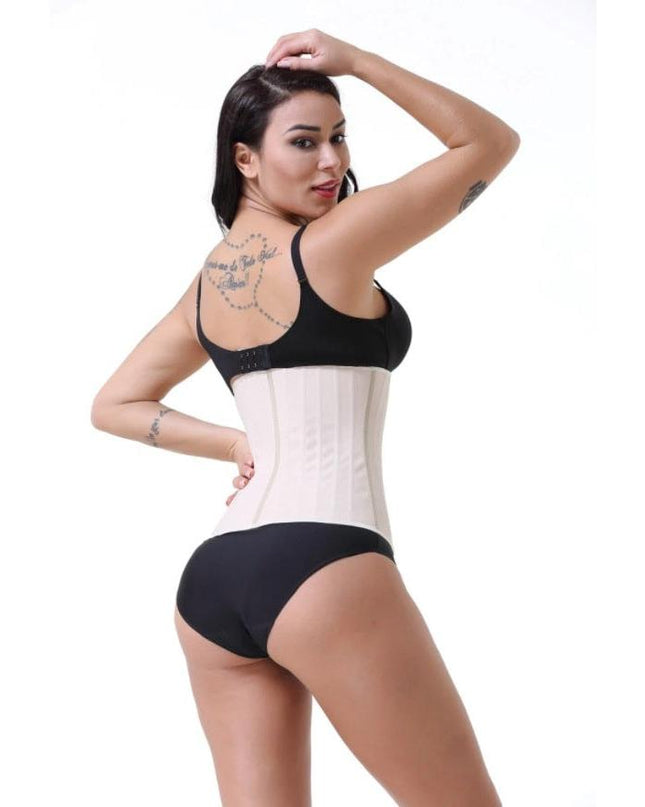 Corset Modelator Talie de Viespe Super Agressive 25 Atele-Glossy- Nude Suprafata Latex / Cauciucata