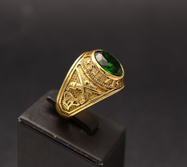 Ghiul Inox Barbati Model Verde cu Piatra Rotunda