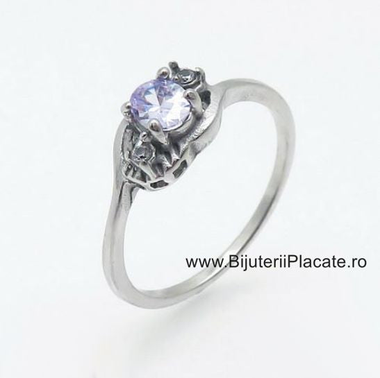 Stelvio Inel inox agintiu de logodna cu ---ZIRCONII--- albe IF645 Premium , Oferta