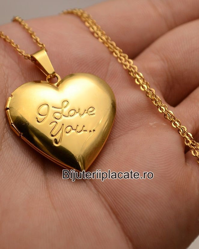 Lant Cu Medalion I Love You Pt Fotografie