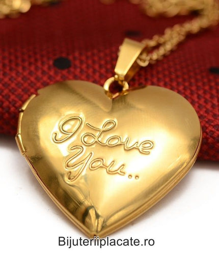 Lant Cu Medalion I Love You Pt Fotografie
