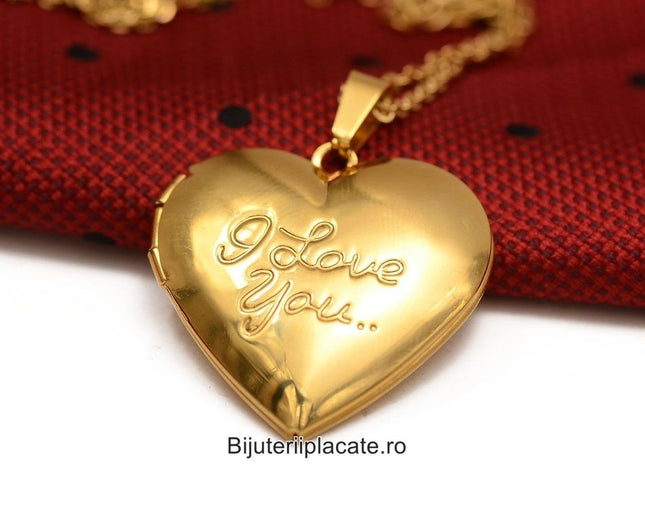 Lant Cu Medalion I Love You Pt Fotografie