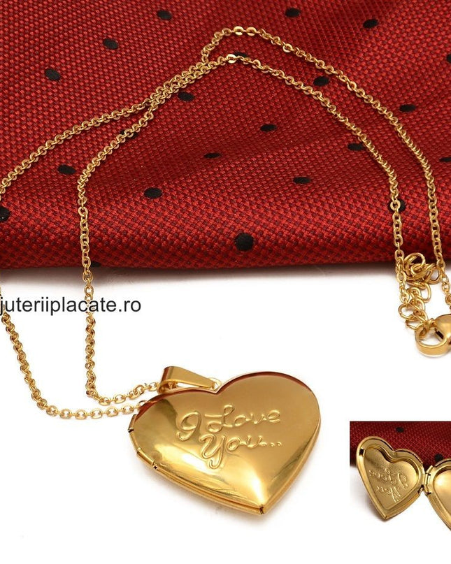 Lant Cu Medalion I Love You Pt Fotografie
