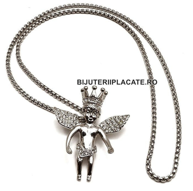 Lant Cu Pandantiv -angel- Inox Aurit