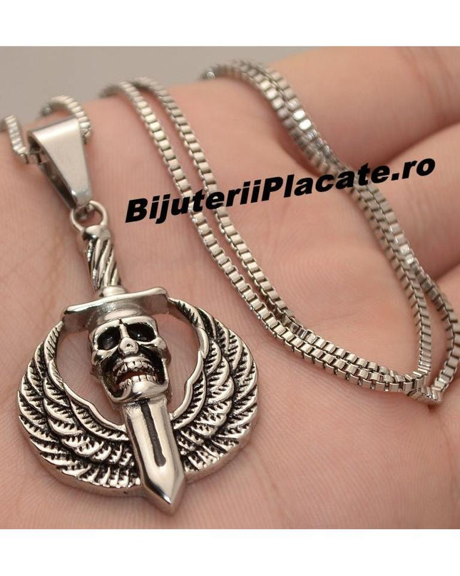Lant Cu Pandantiv Inox - Skull Blade