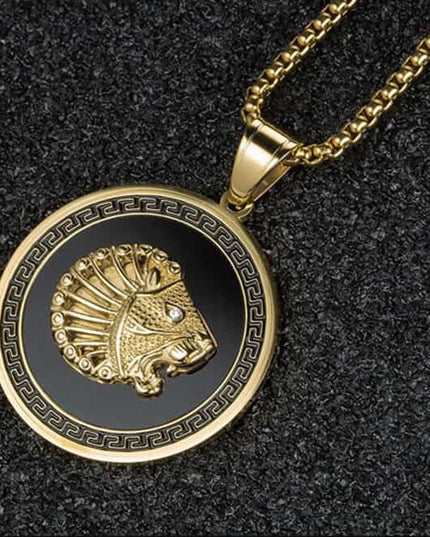 Lant Inox --black-- Si Medalion -lion