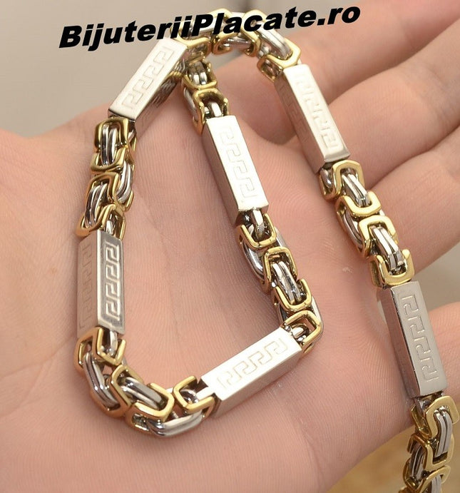 Lant Inox Model Superb In 2 Culori Argintiu Si Auriu