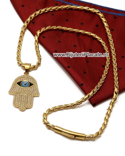 Lant Inox + Pandativ Mana Lui Hamsa Si Ochiul Lui Horus