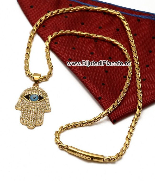 Lant Inox + Pandativ Mana Lui Hamsa Si Ochiul Lui Horus