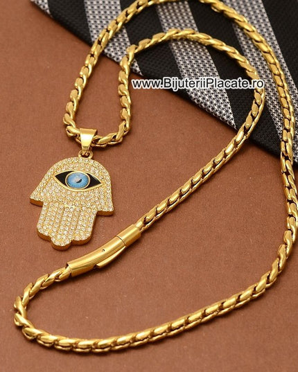 Lant Inox + Pandativ Mana Lui Hamsa Si Ochiul Lui Horus