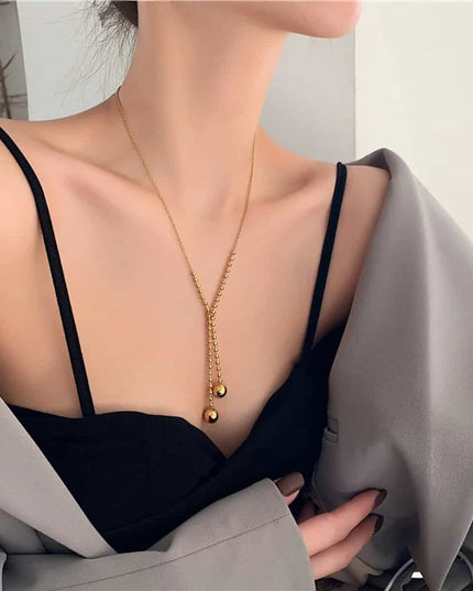 Lant Lung Femei, Inox Placat Aur, Model Modern Si Elegant
