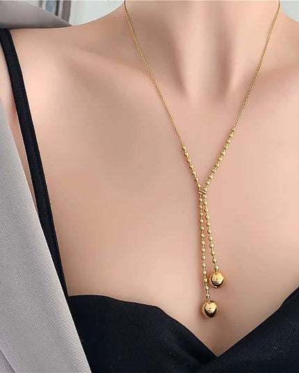 Lant Lung Femei, Inox Placat Aur, Model Modern Si Elegant